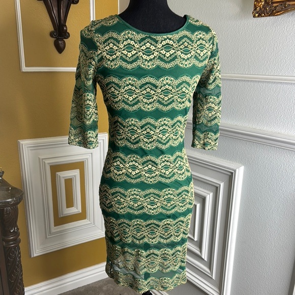 Elegant Green Lace Dress - Picture 7 of 12